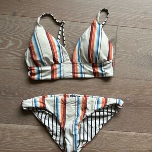 Reversable Striped Bikini Set
